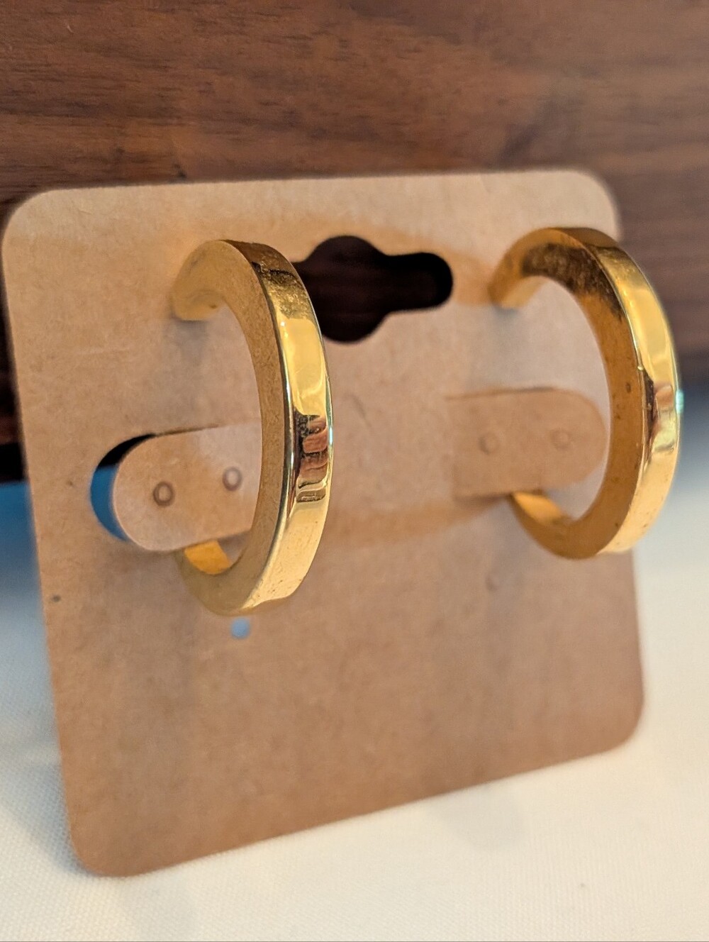 Classic Gold Hoop Earrings - Shiny Finish, Clip On